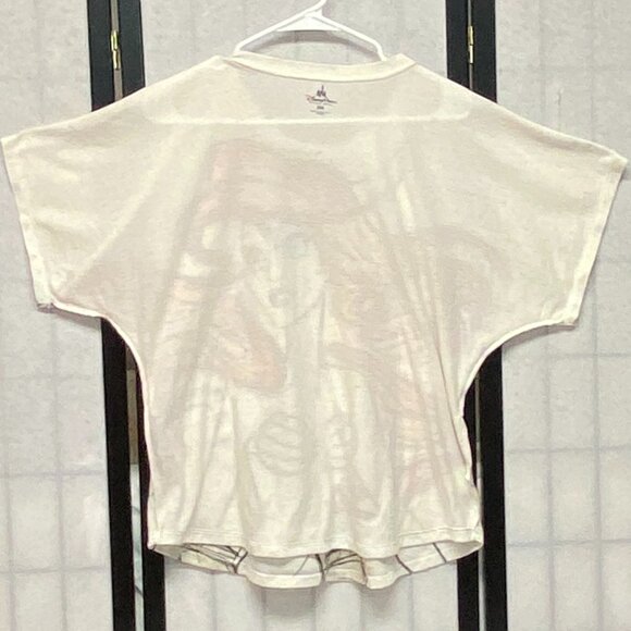 Disney Parks Princess Signed Short Sleeve Ariel Linen Blend Tee Cream Natural - Picture 6 of 13